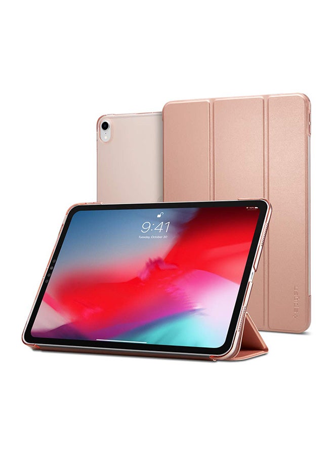 Version 2 Apple Pencil Compatible Smart Fold Case With Auto Sleep And Wake For iPad Pro (2018) Rose Gold