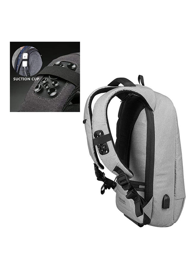 Anti Theft Laptop Backpack With USB Charging Port Grey
