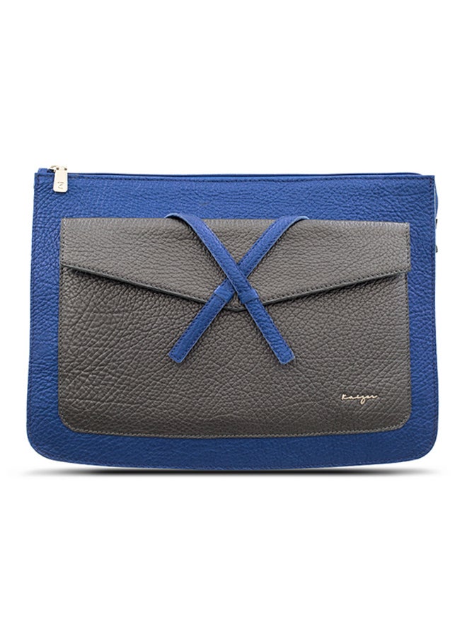Adroit Leather Document And Macbook Sleeve Blue/Grey