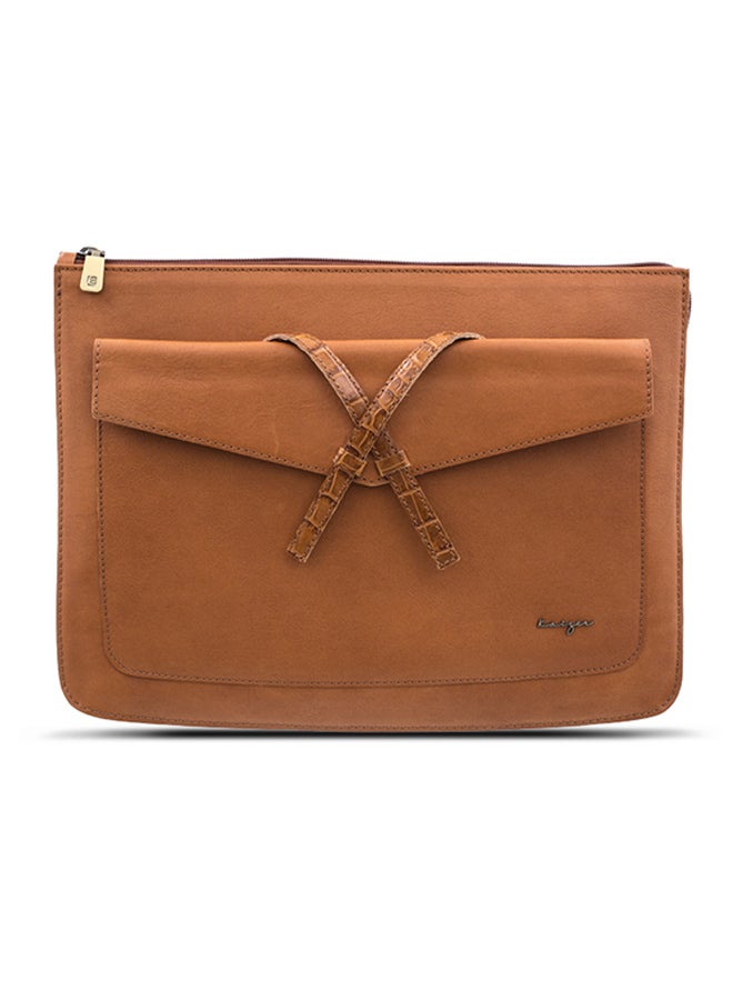 Adroit Leather Document And Macbook Sleeve Tan