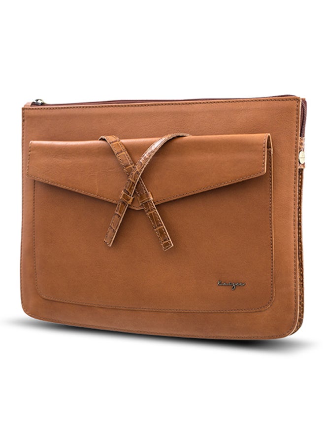 Adroit Leather Document And Macbook Sleeve Tan