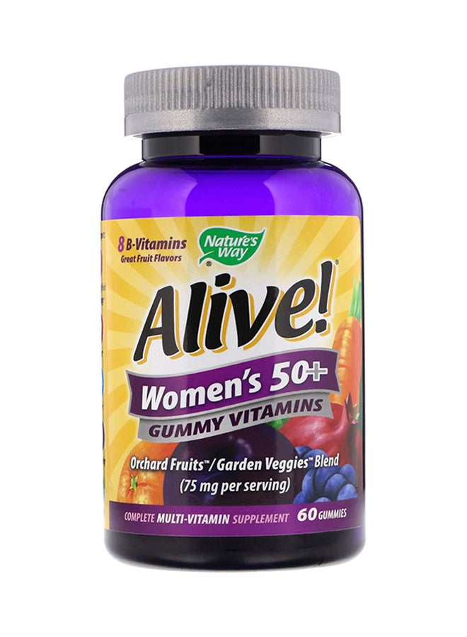 Nature's Way, Alive! Women's 50+ Gummy Vitamins, Fruit Flavors, 60 Gummies