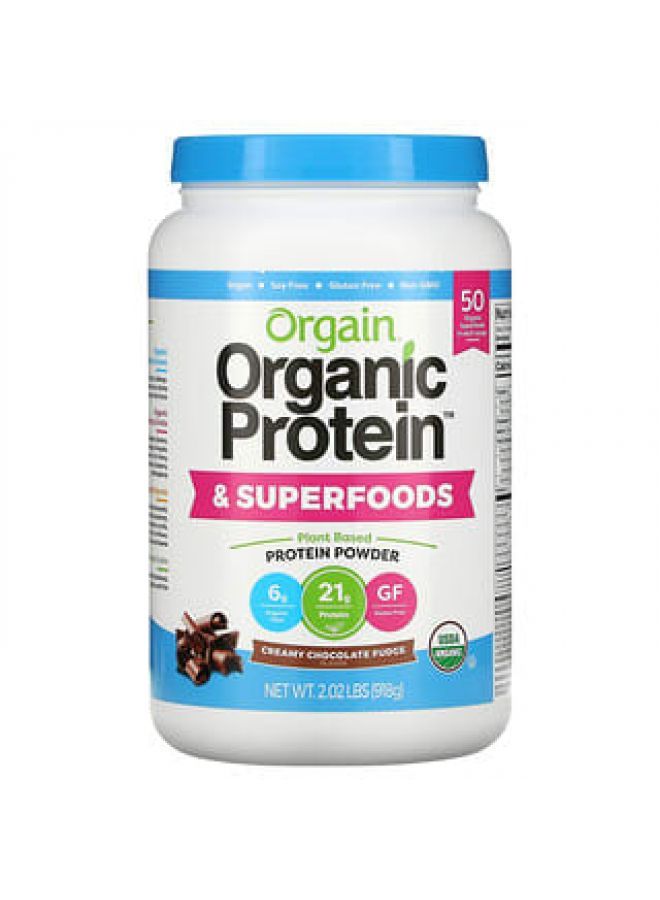 Orgain Organic Protein & Superfoods Powder Plant Based Creamy Chocolate Fudge 2.02 lbs (918 g)