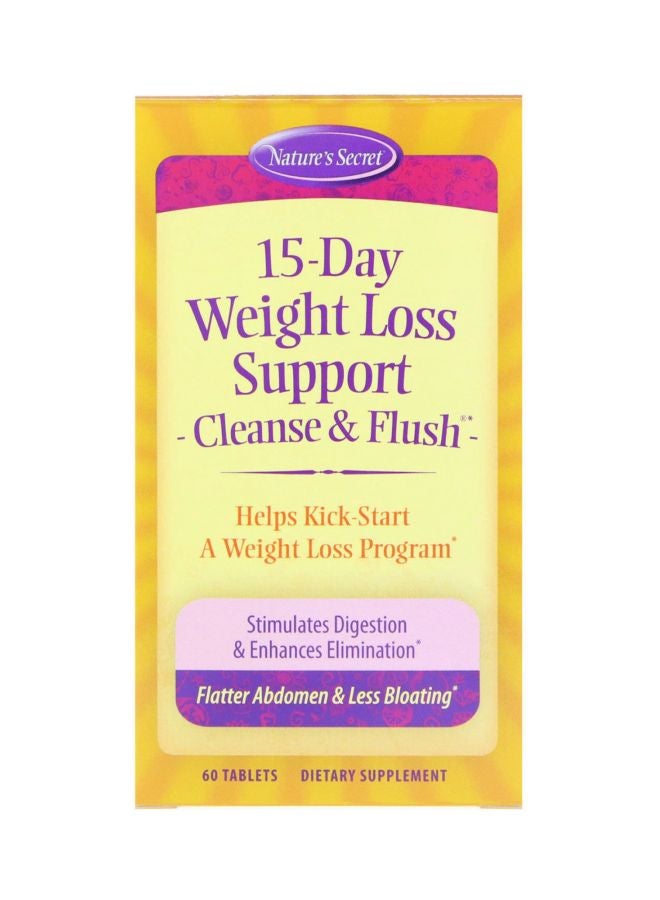 15-Day Weight Loss Support Cleanse And Flush Dietary Supplement - 60 Tablets