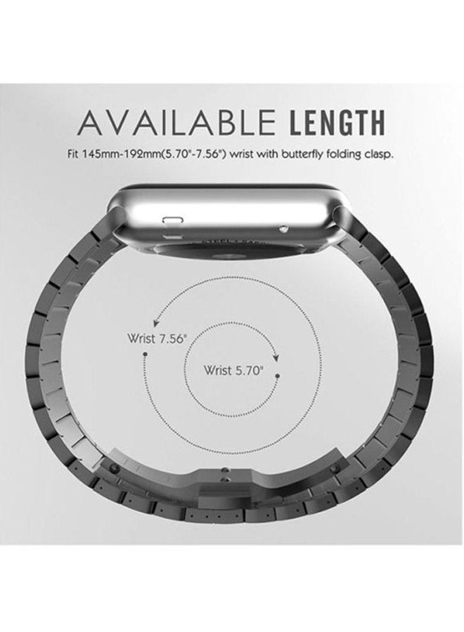 Stainless Steel Band Strap With Screen Protector For 42mm Apple Watch Grey