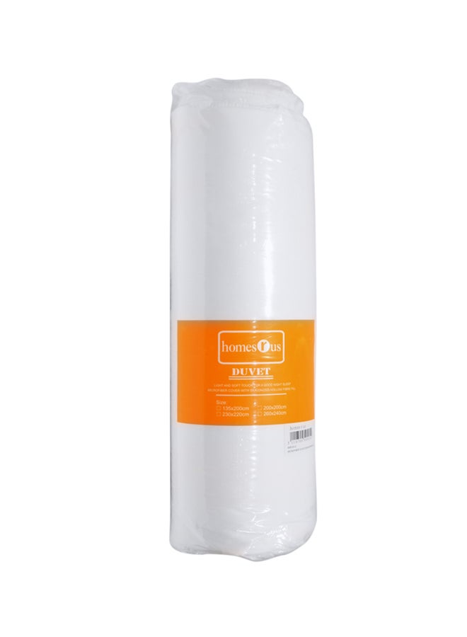Breathable Material Lightweight Duvet Fabric White 230 x 220centimeter