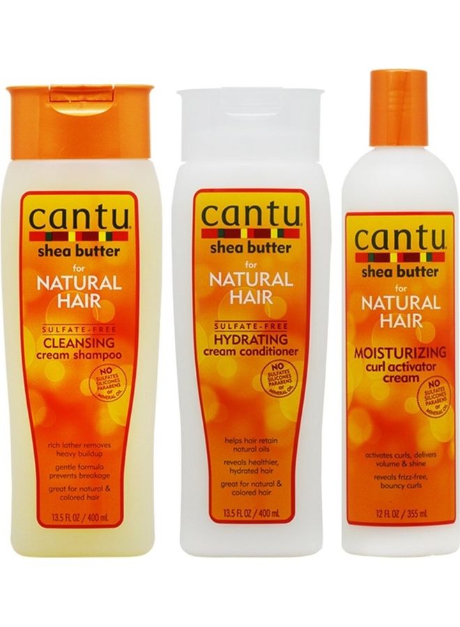 Pack Of 3 Shea Butter Shampoo , Hydrating Conditioner And Curl Activator Cream 1155ml
