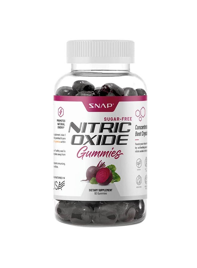 Sugar Free Nitric Oxide Gummies Supports Healthy Blood Flow Giving Energy For Top Performance - 60 Gummies