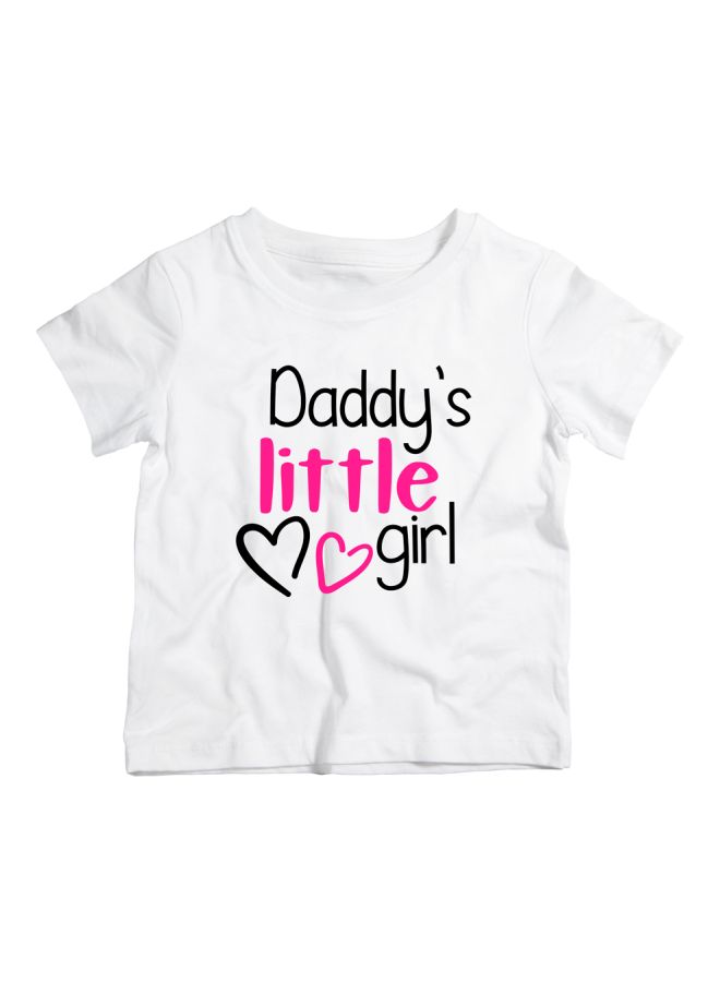 Daddy's Little Girl Printed T-Shirt White/Black/Pink