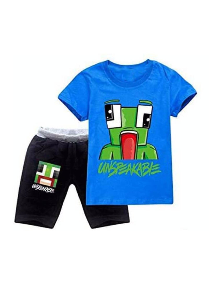 UNSPEAKABLE Unisex Royal Blue Children's T-shirt Short Set
