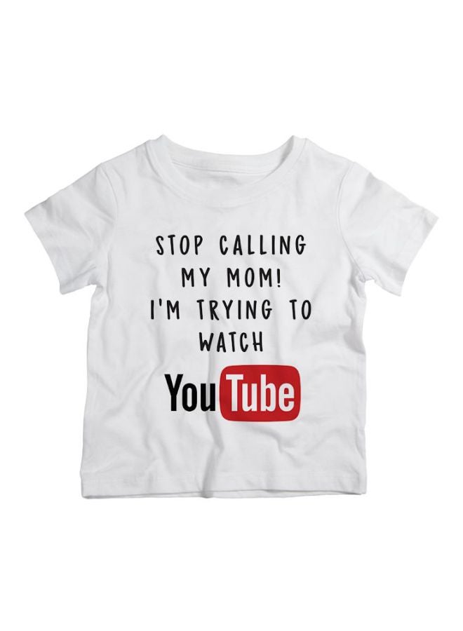 Stop Calling My Mom Printed T-Shirt White/Red/Black