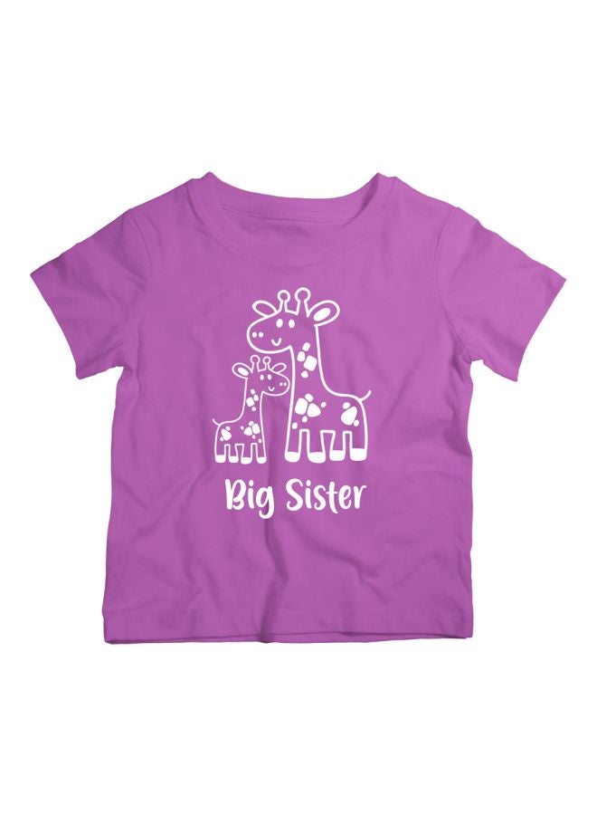 Big Sister Printed T-Shirt Purple
