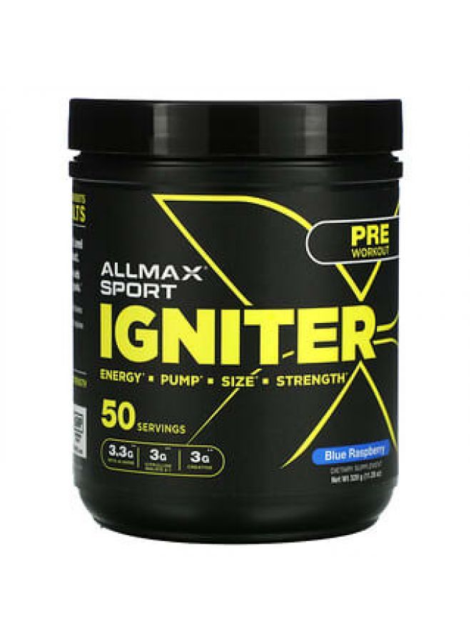 ALLMAX Nutrition Igniter Pre-Workout Blue Raspberry 11.28 oz (320 g)