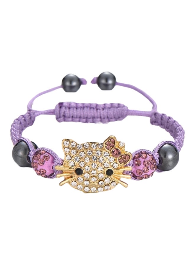 Bracelet for girls birthday gift purple   kitty rope purple