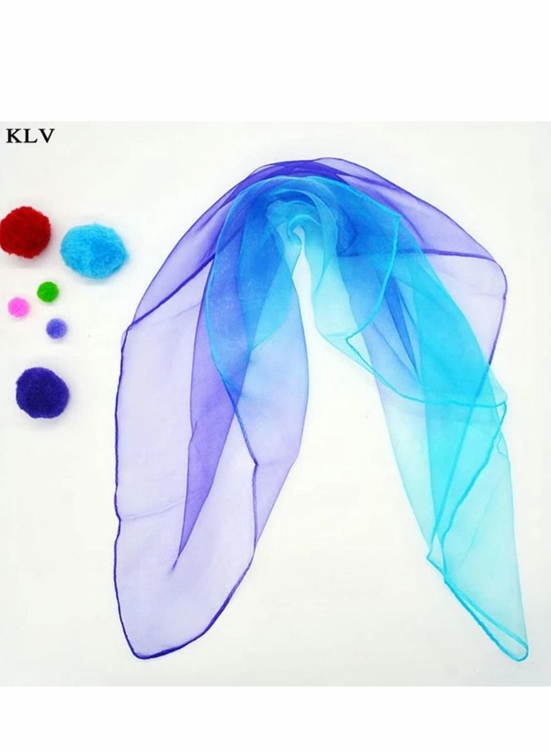 Gradient Color Square Scarves Juggling Scarves Silk Dance Scarves Performance Props Dancing Scarves for Music and Movement, Fun Juggling Scarves for Kids, Toddlers Scarves Dance Props, 12PCS