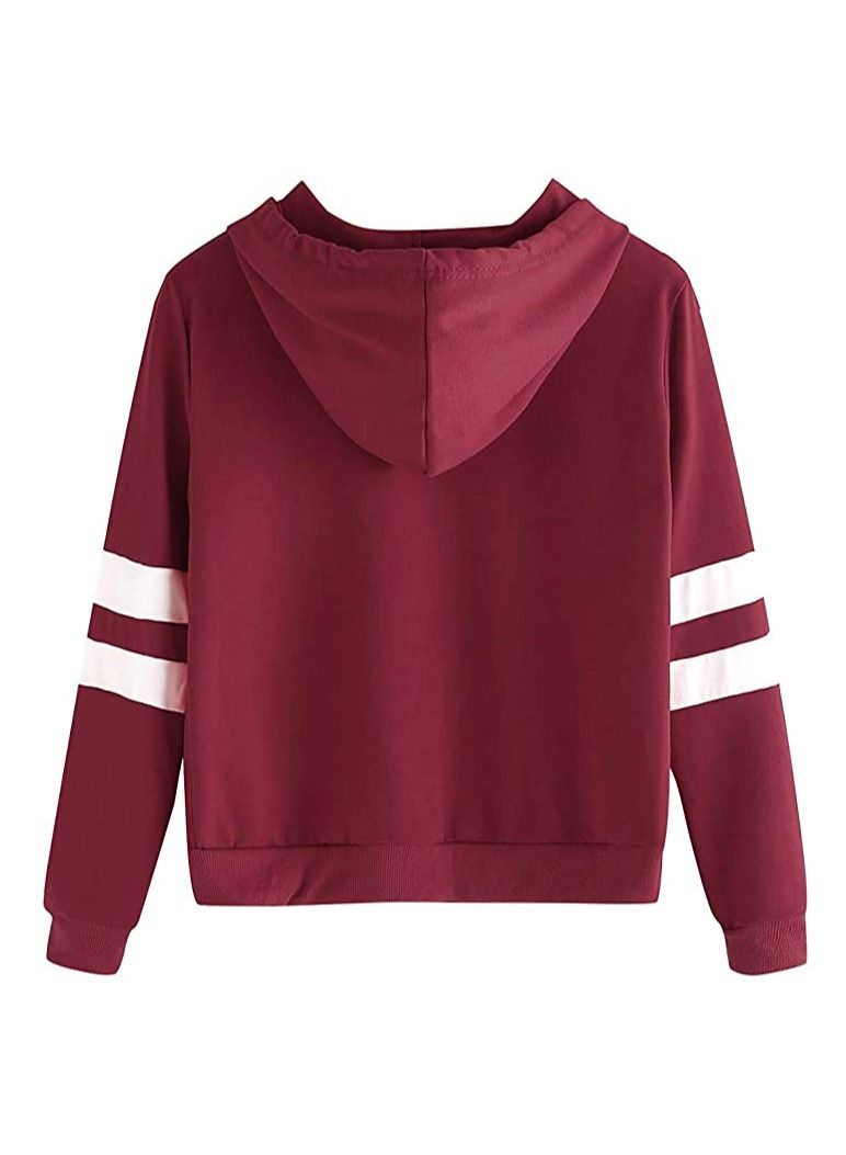 Embroidery Patch ROSE Design MAROON HOODIE for Unisex adult