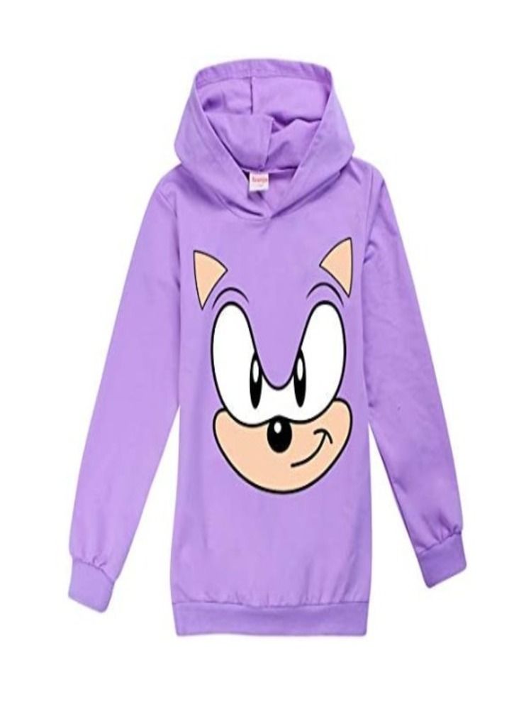 SONIC PRINTED HOODIE FOR KIDS PURPLE