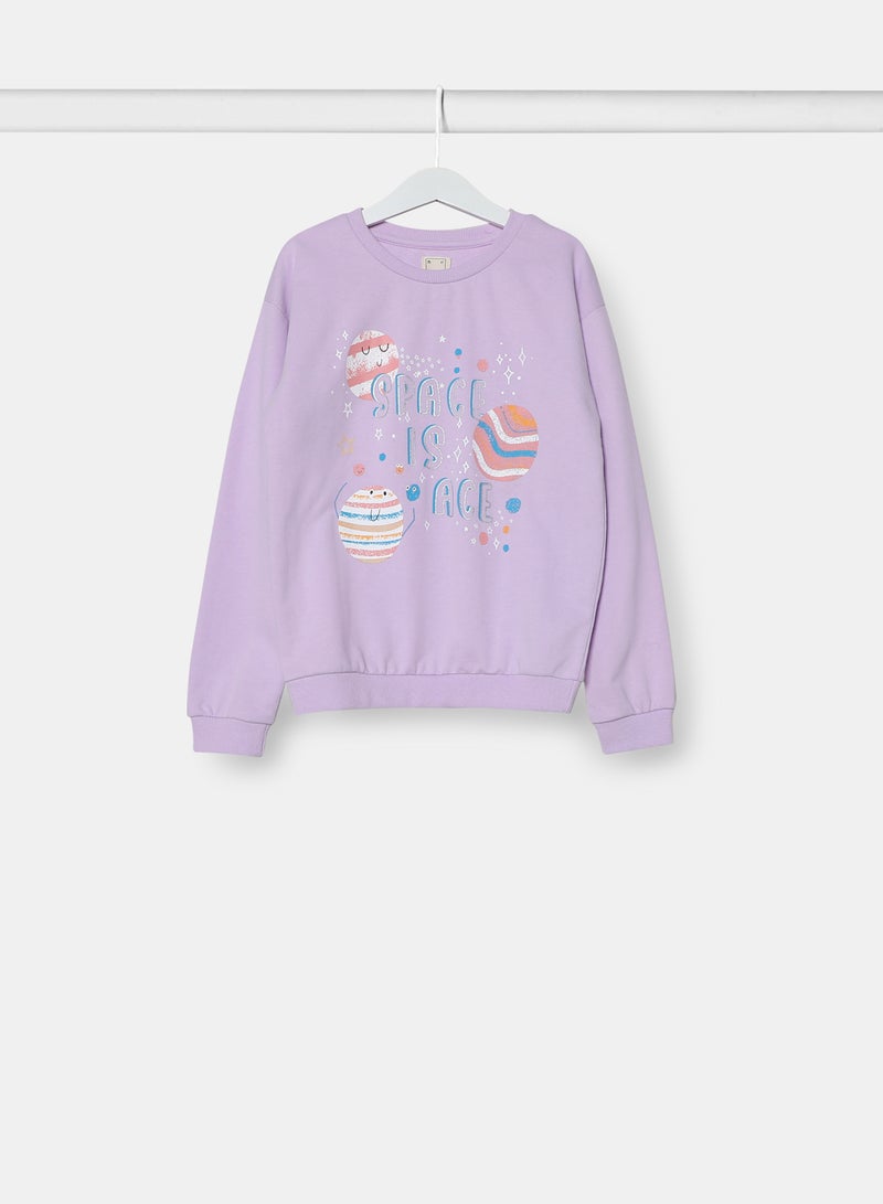 Girls Sweatshirt Purple