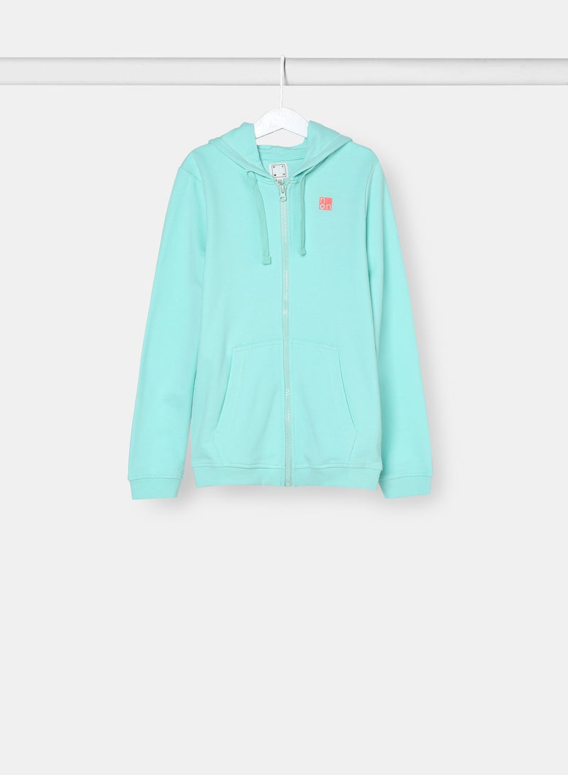 Girls Hoodie Aqua Blue