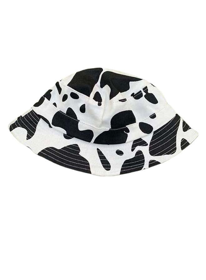 Cow Design Printed Hat Black/White