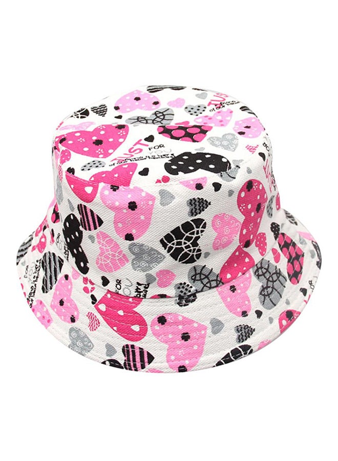 Printed Summer Hat Pink/White/Black