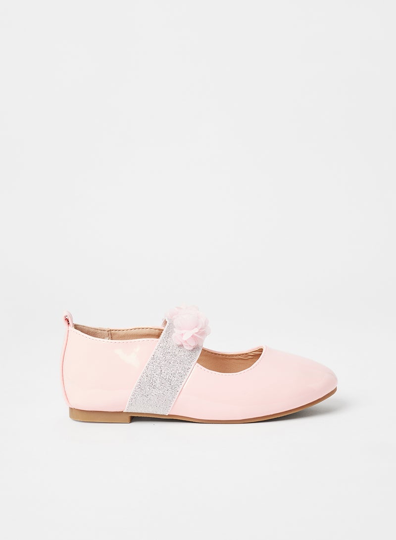 Casual Ruffle Strap Ballerina Pink