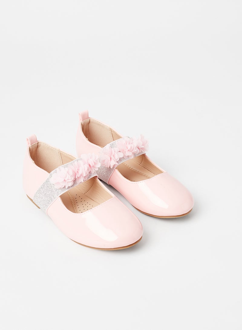 Casual Ruffle Strap Ballerina Pink