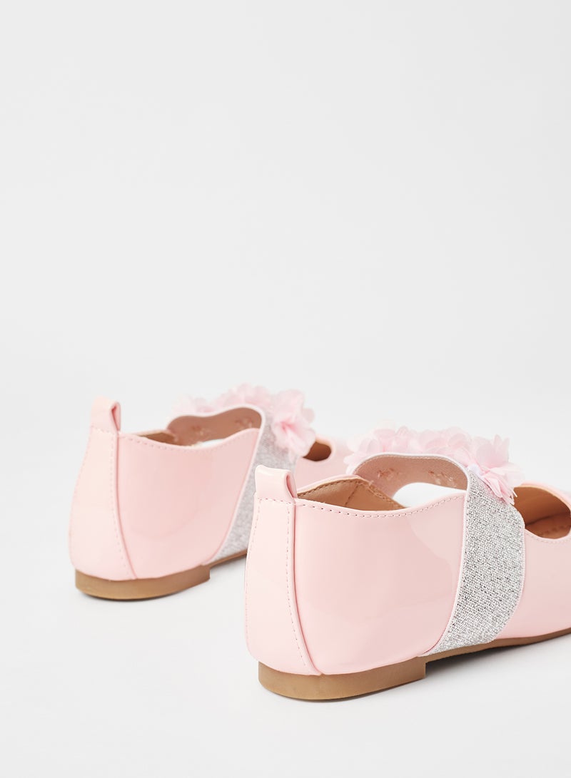 Casual Ruffle Strap Ballerina Pink