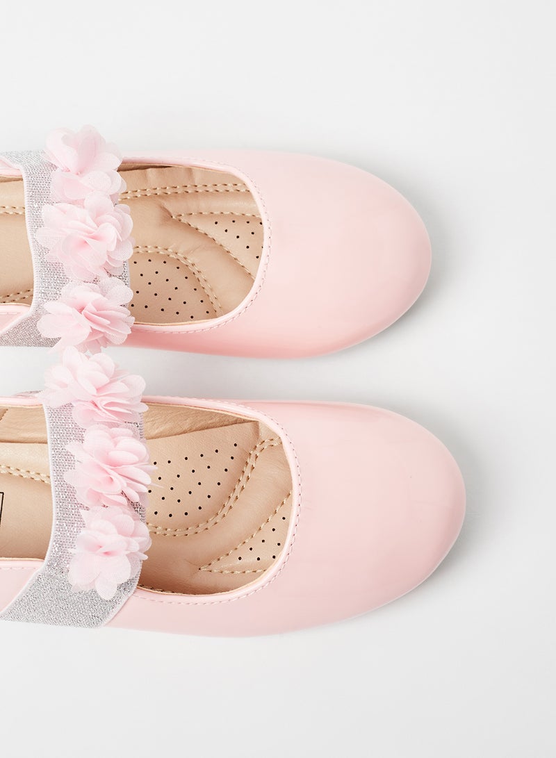 Casual Ruffle Strap Ballerina Pink