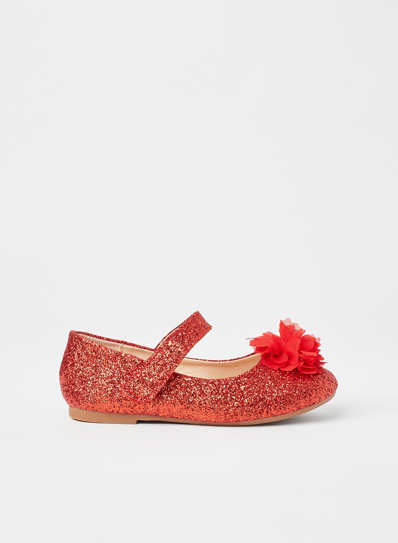 Casual Strap Ballerina Red