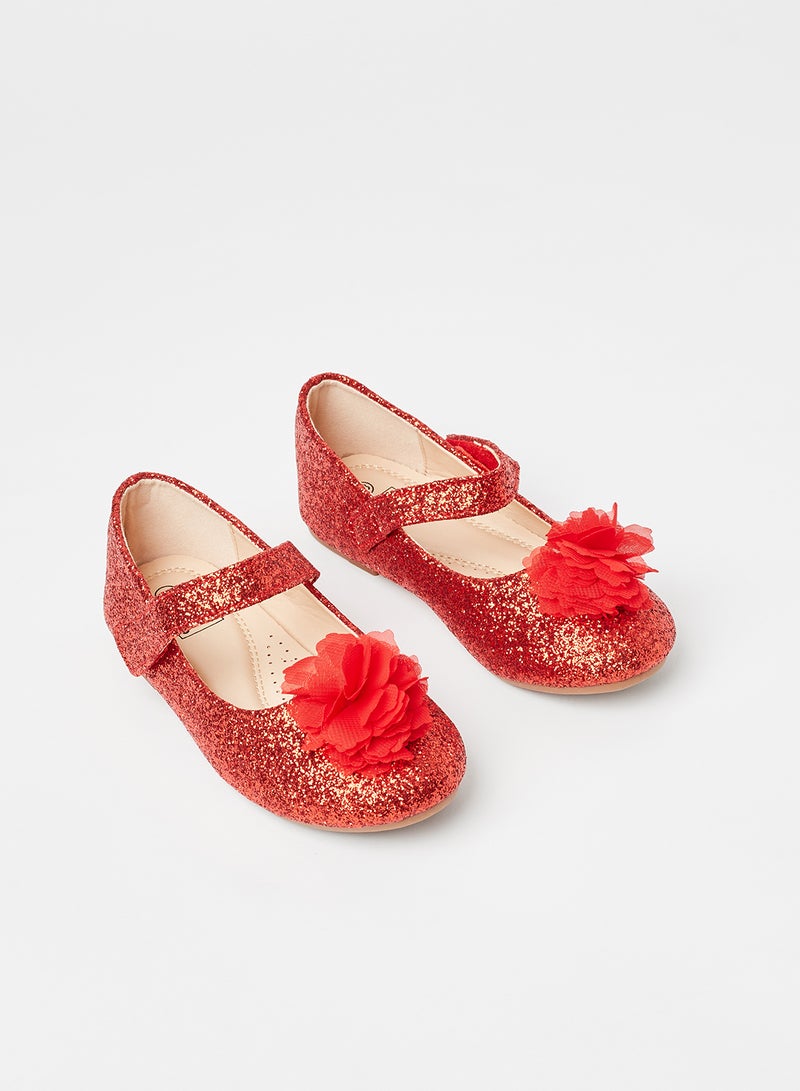 Casual Strap Ballerina Red