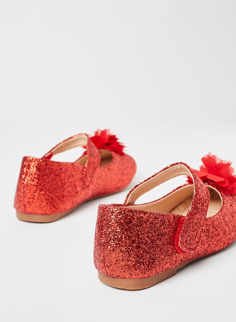 Casual Strap Ballerina Red