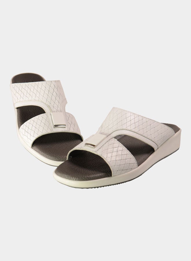 Slip-On Arabic Sandals White/Grey