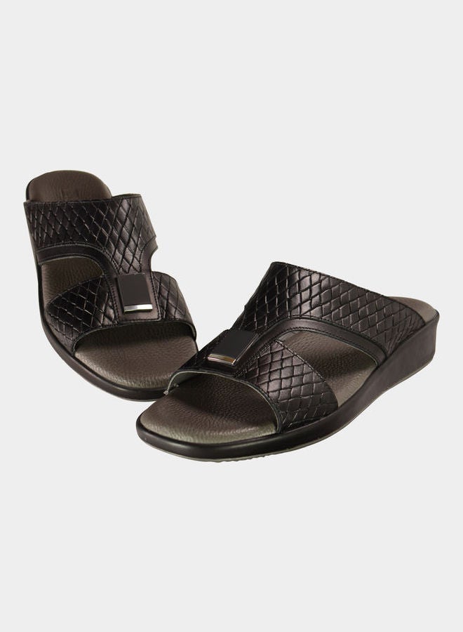 Slip-On Arabic Sandals Black/Grey