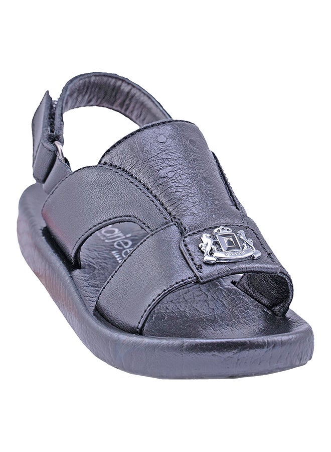 Kids Croc Effect Slingback Arabic Sandals Black