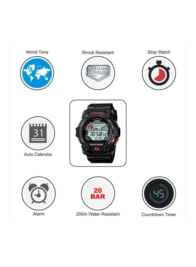 Boys' Water Resistant Resin Digital Watch G 7900 1DR - 52 mm - Black