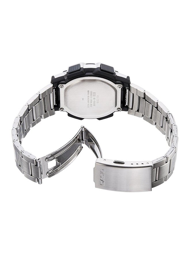 Boys' Classic Stainless Steel Digital Quartz Watch AE1000WD - 44 mm - Silver