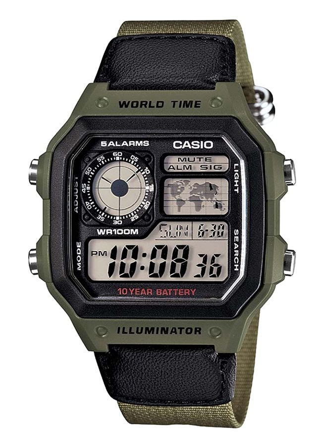 Boys' Youth Series Quartz Digital Watch AE-1200WHB-3BVDF - 42 mm - Green/Black