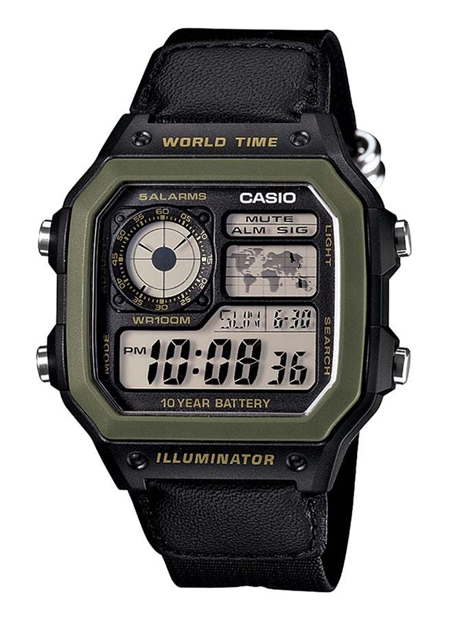 Boys' Youth Quartz Digital Wrist Watch AE-1200WHB-1BVDF - 39 mm - Black