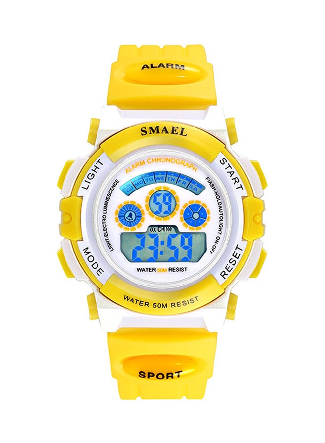 Kids' Water Resistant Rubber Digital Watch Smael-40-S-YEL