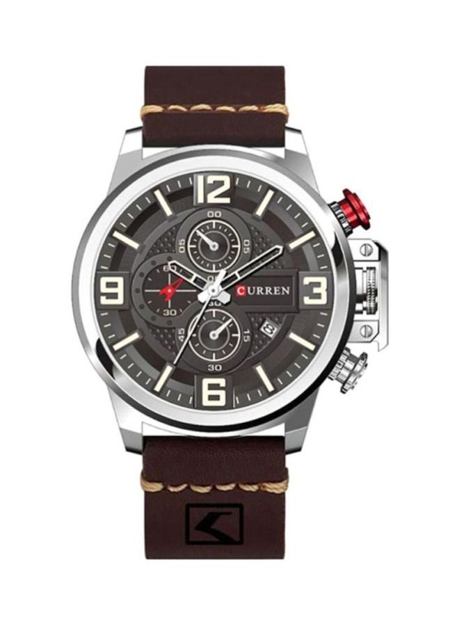 Boys' Water Resistant Chronograph Wrist Watch 8278 - 48 mm -Brown