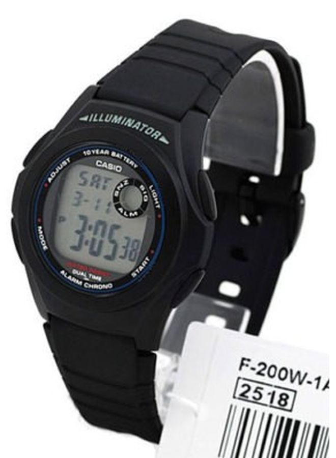 Boys' Water Resistant Digital Watch F-200W-1A - 44 mm - Black