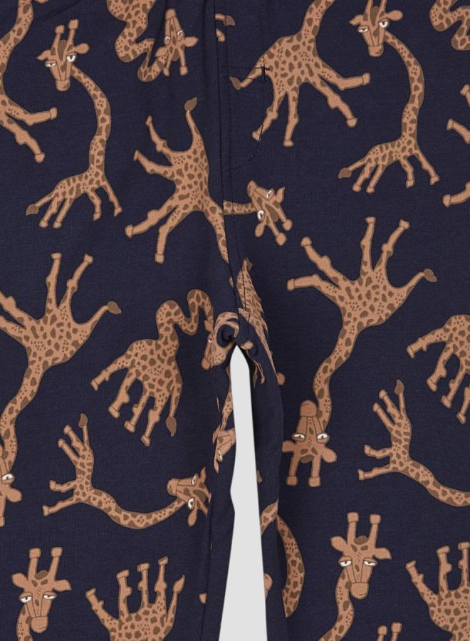 Giraffe Printed Sweatpants Dark Sapphire