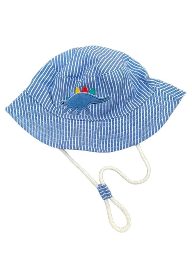 All-Over Stripes Design Hat Blue/White