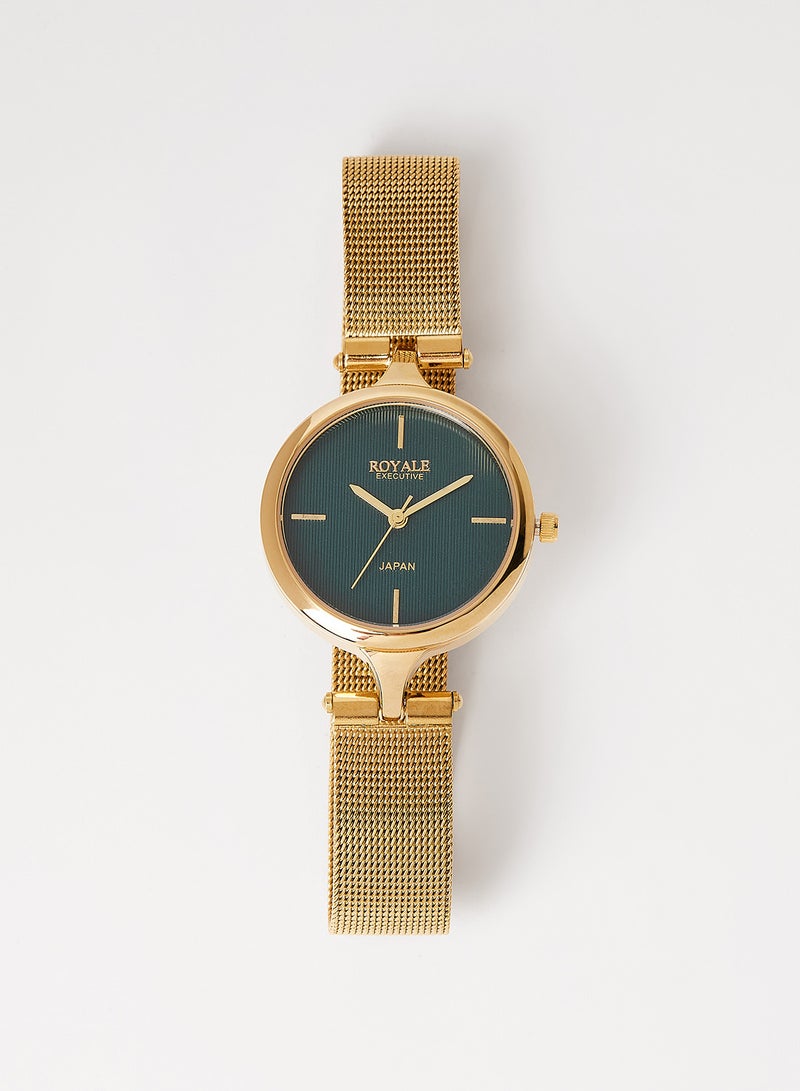Girls' Executive Mesh BAnd Fashion Wrist Watch - 32 mm - Gold