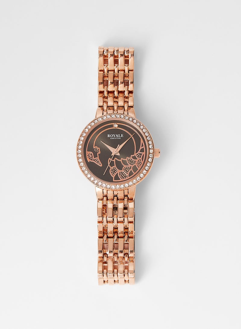 Girls' Executive Fashion Wrist Watch - 32 mm - Gold