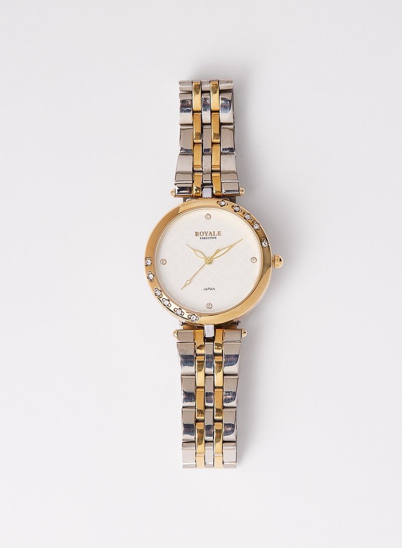 Girls' Executive Fashion Wrist Watch - 32 mm - Silver/Gold