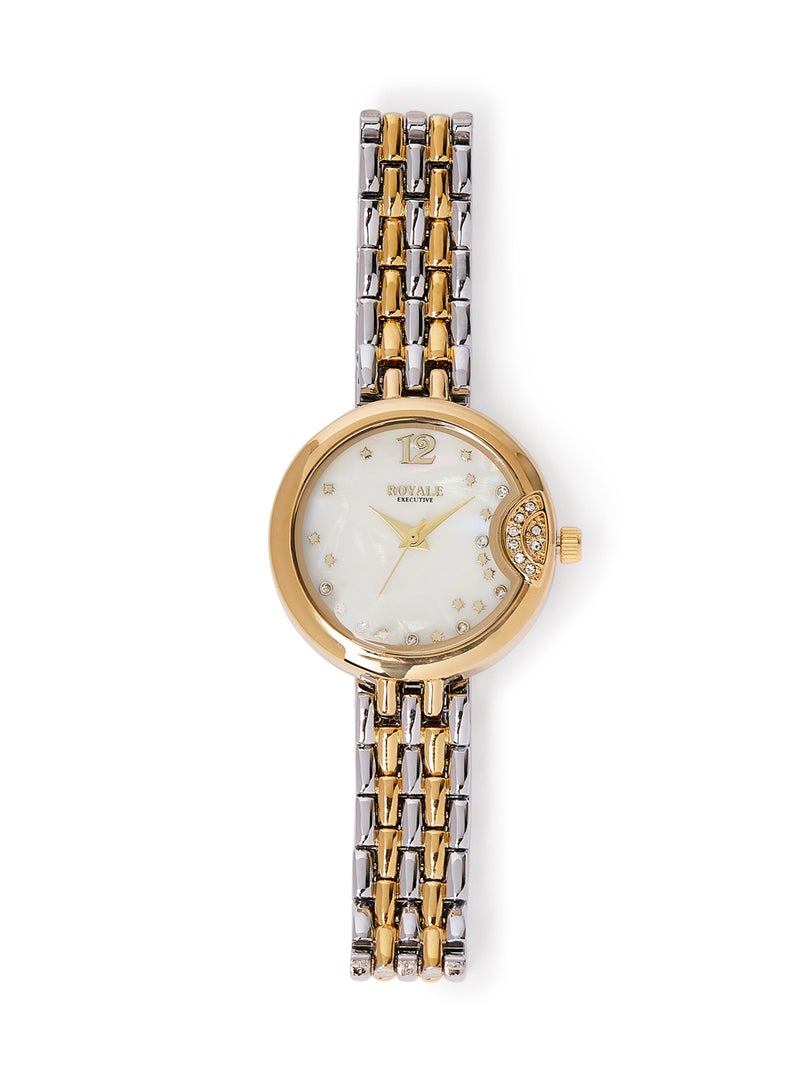 Girls' Stainless Steel Analog Watch RE111F - 32 mm - Gold/Silver