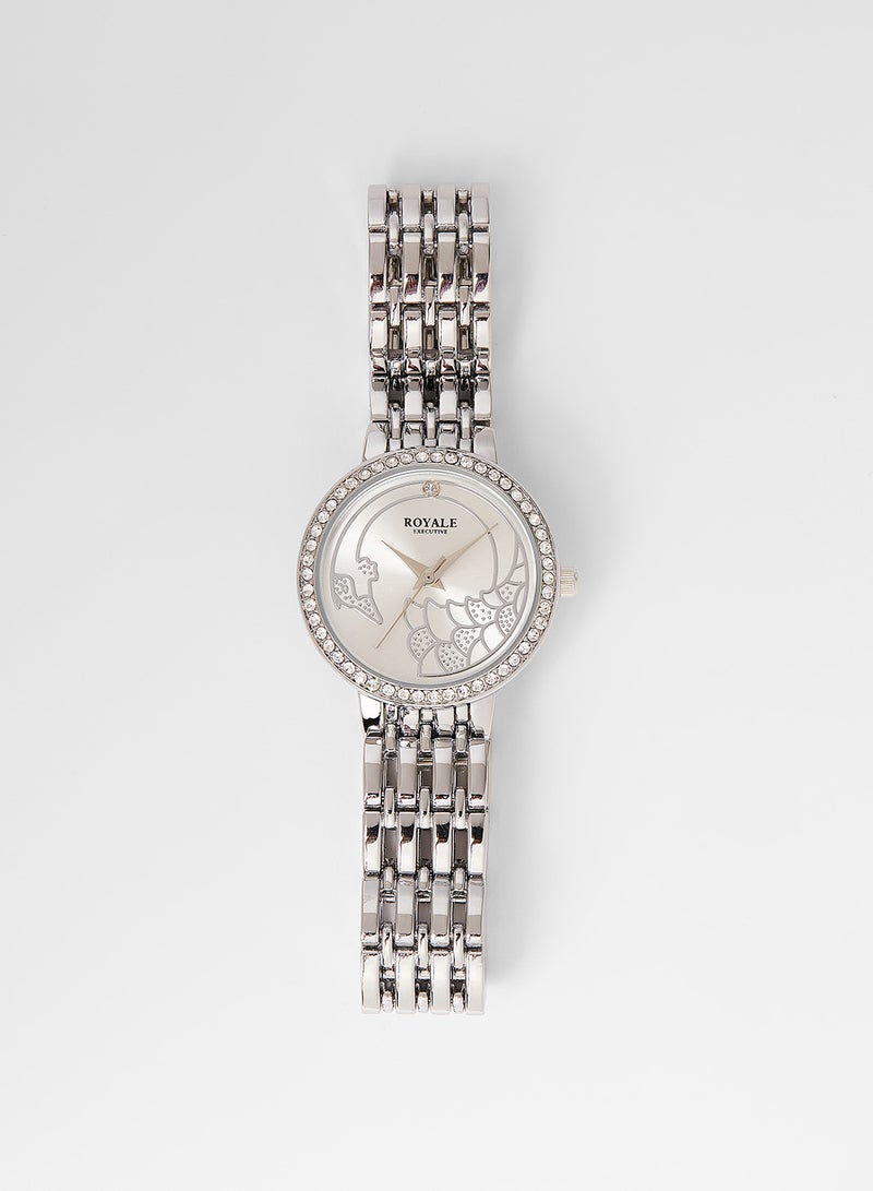 Girls' Executive Ladies Fashion Wrist Watch RE012D - 32 mm - Silver