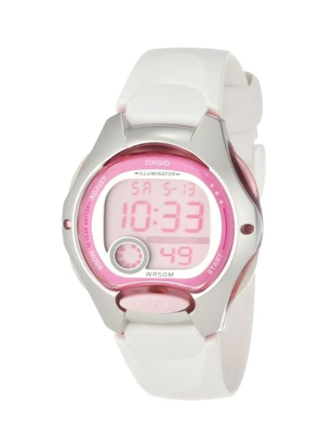 Girls' Youth Water Resistant Digital Watch LW-200-7AV - 38 mm - White